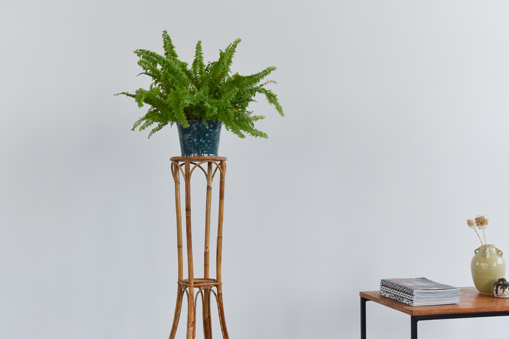 Vintage Tall Bamboo Decorative Plant Stand Pedestal Vinterior