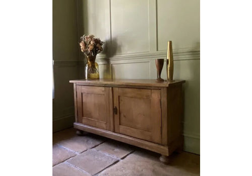 Antique Low Pine Cupboard Hall Toy Storage Cabinet Tv Table Sideboard