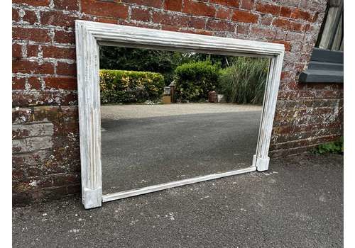 A Superb Good Size Antique English 19th C Ribbed Overmantle Mirror.