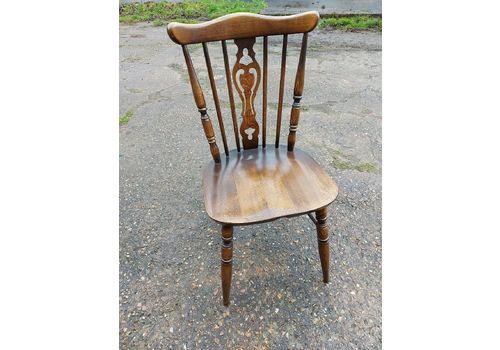 1 X Vintage Traditional Fiddle Back, Wood Dining Chair, Stamped 3 / 82