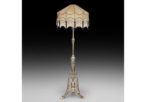 Late Victorian Brass And Copper Brass Sandard Lamp