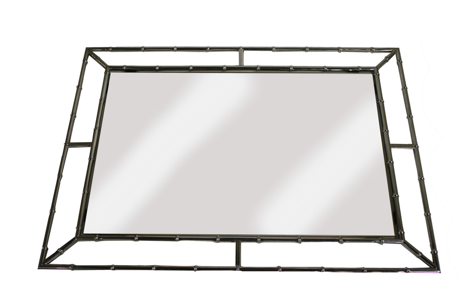 Faux Bamboo Mirror In Chrome 1960s