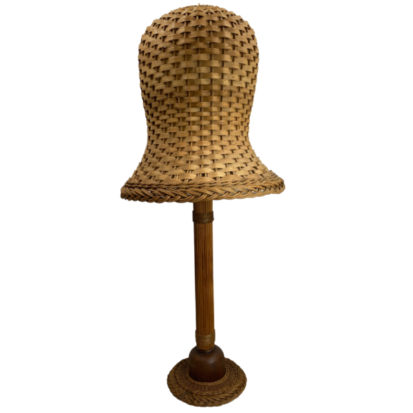 Midcentury Scandinavian Rattan Wicker Mushroom Floor Lamp, 1960s photo furniture