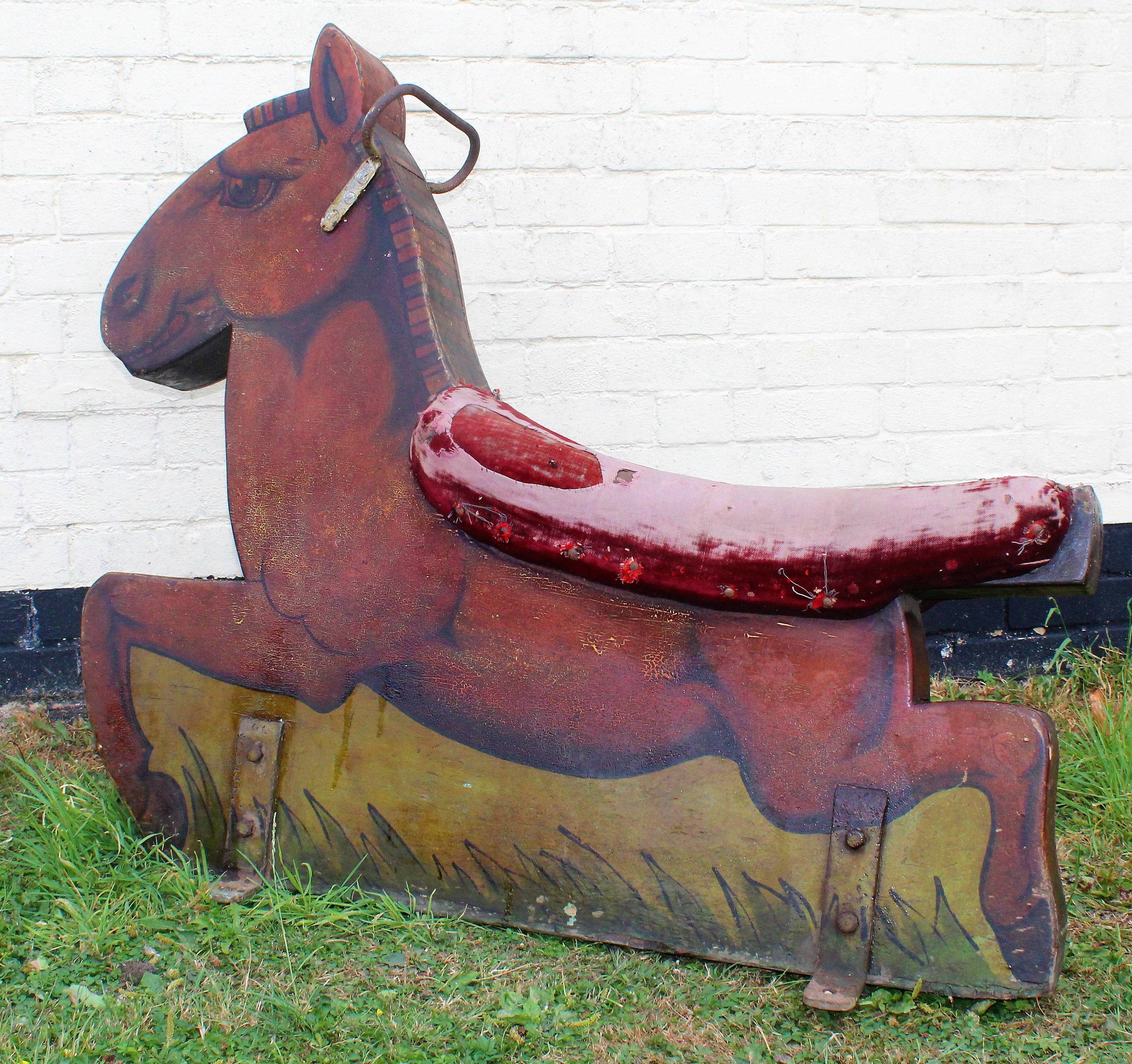 1920's Vintage Fairground Carousel Donkey Ride Childs Antique Wooden
