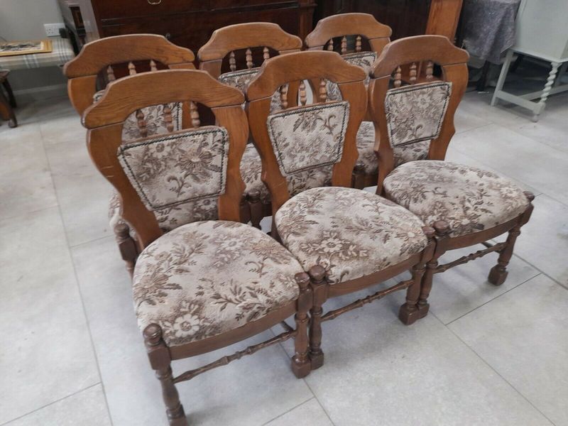 Set Of Six Karel Mintjens Solid Oak Dining Chairs Vinterior