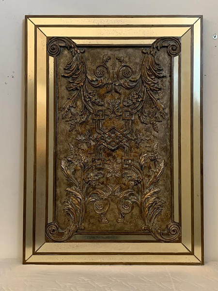 Panel With Mirror Frame With Embossed Decorative Elements, 1980s photo furniture