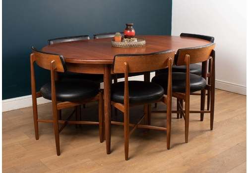Retro Teak Gplan 1960s Fresco Dining Table & 6 Six Chairs By Victor Wilkins