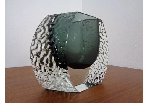Faceted Sommerso Murano Glass Vase From Mandruzzato, Italy, 1960s