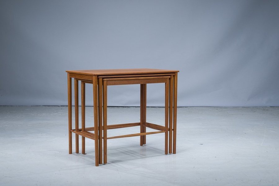Mid Cenury Teak Nesting Tables By Kai Winding For Poul Jeppesens, 1960s, Set Of 3 photo furniture