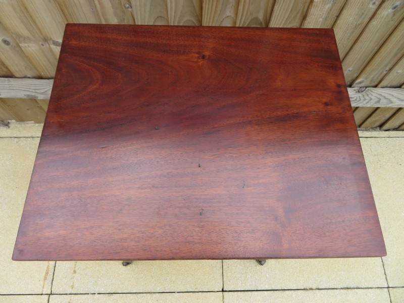 A Very Elegant Early 19th Century Mahogany & Satinwood Inlaid Side Lamp Writing Table photo furniture