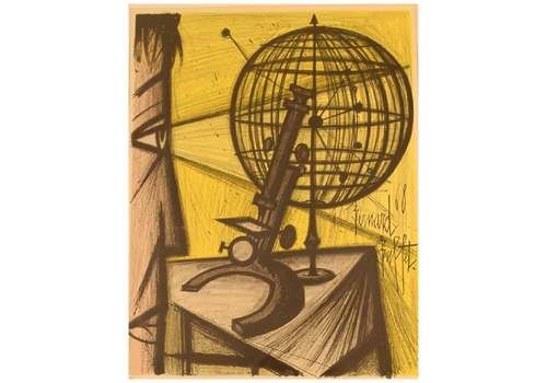 Bernard Buffet, 1928 1999, Color Lithography, Title: Le Micrscope, Dated 1968