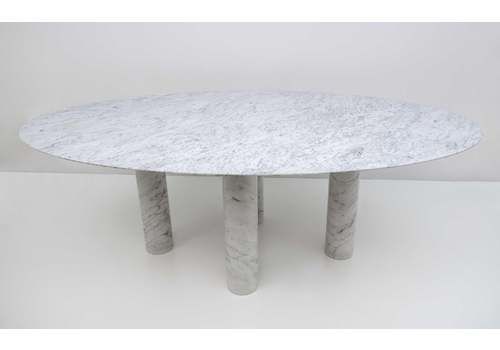Mario Bellini Italian Carrara Marble Oval Dining Table For Cassina, 70s