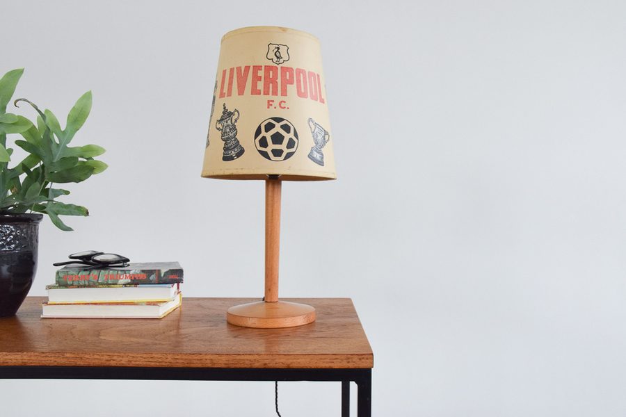 Vintage Liverpool Fc Lamp Shade And Contractor Oscar Bruno Lamp Base