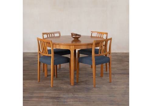 Nils Johnson For Troeds Of Sweden, Round Teak Dining Table And Chairs, Extendable
