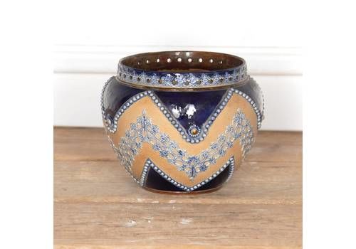 Attractive 19th Century Dalton Cobalt Blue Jardiniere By E. Violet Hayward