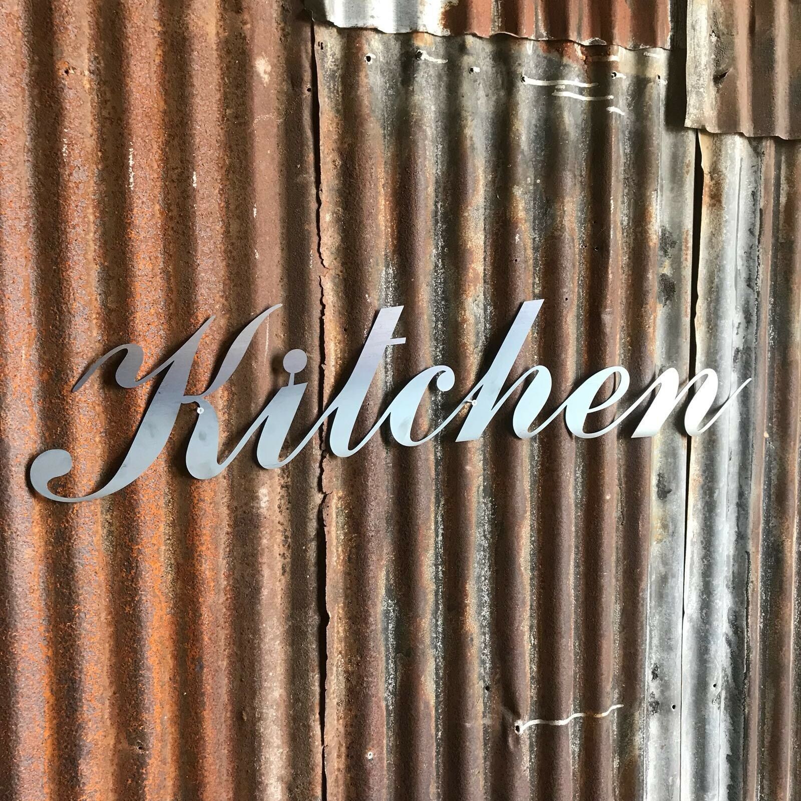 Steel Kitchen Lettering Letters Sign Metal Home Vintage Rustic House Vinterior Steel Kitchen Lettering Letters Sign