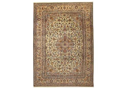 Oriental Large Carpet Traditional Cream Handmade Rug, Vintage Rugs