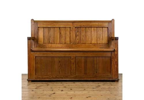 Reclaimed Pitch Pine Bench With Storage