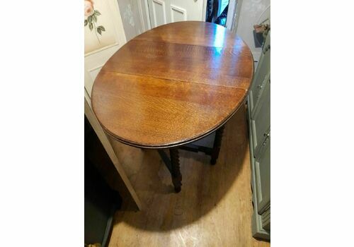 Antique Barley Cane Twist Drop Leaf Table