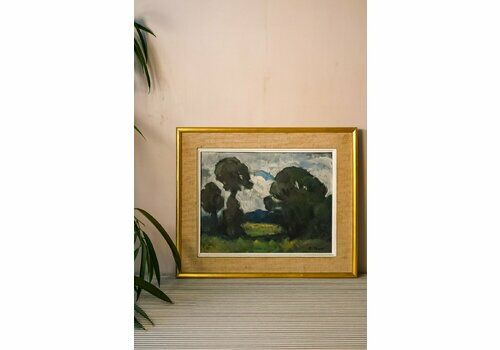 Green Landscape, Oil On Board