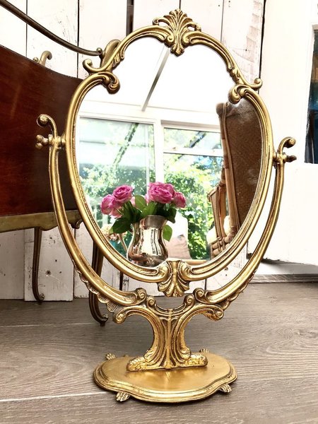 Gold Vintage Dressing Table Mirror