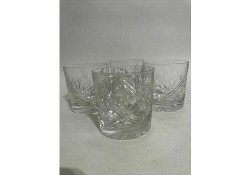 4x Thomas Webb Crystal London Whiskey Glass Tumbler Excellent Condition