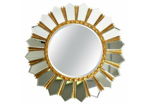 Large Gilded Italian Xxl Regency Sunburst Wall Mirror