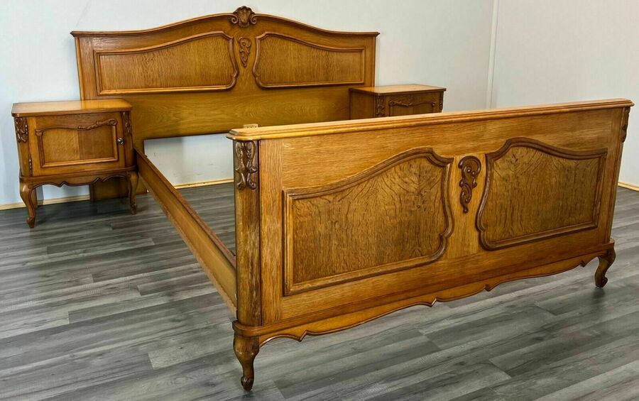 Vintage French Double Bed With Bedside Tables Vinterior