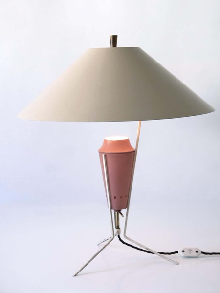 Exceptional Large & Elegant Mid Century Modern Table Lamp Germany 1950s photo furniture
