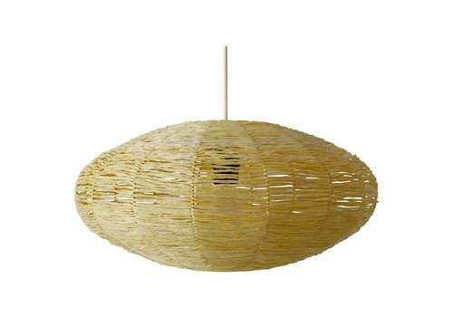 Large Mid Century Modern Raffia Bast Pendant Lamp Or Hanging Light Germany 1970s