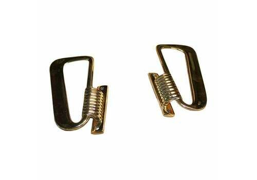Rare Midcentury Pair Of Ear Shaped Handles In Solid Brass Made In Italy