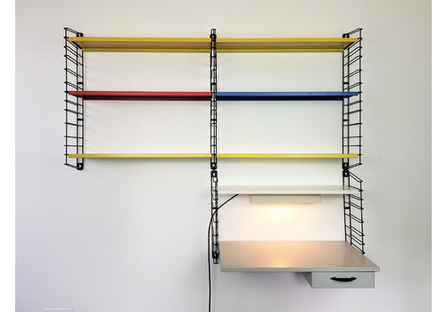 Dutch Tomado Hanging Wall System And Desk, Designed In The 1950s By A. Dekker