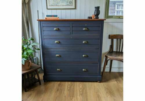 Large Painted Antique Chest Of Drawers