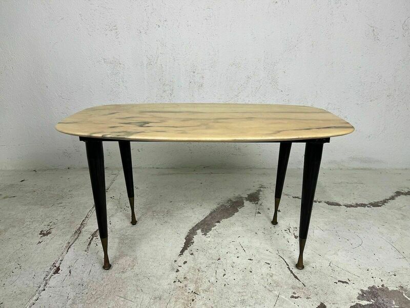 Metal Marble Coffee Table 50s Vintage Design Vinterior