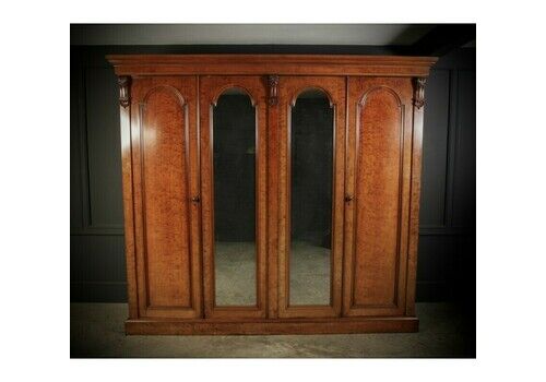 Large 4 Door Victorian Mahogany Wardrobe