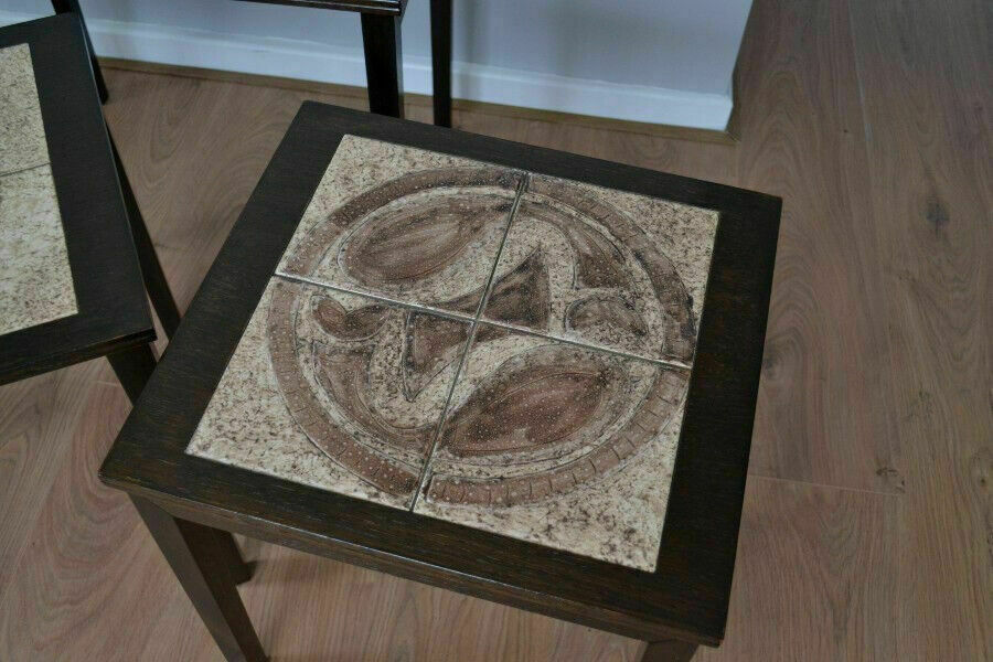 Mid Century Nest Of Tables With Tiled Tops photo vinterior