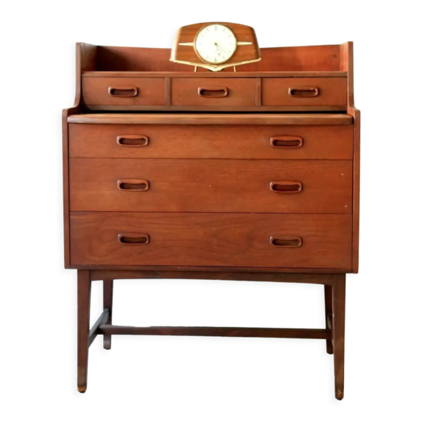 Mid Century Curvy Dressing Table In Teak With Pull Out Mirror photo furniture