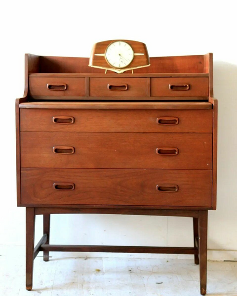 Mid Century Curvy Dressing Table In Teak With Pull Out Mirror photo 1536.0
